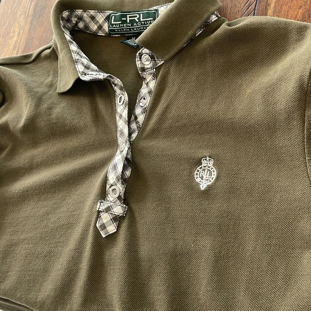 Ralph Lauren Chaps 3 shirt bundle  3/4 sleeve striped black olive blue sz M - Picture 3 of 16